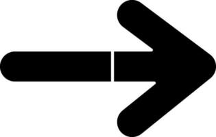 Right Arrow Icon Or Symbol In Glyph Style. vector