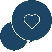 Vector Illustration of Heart Chat Icon in Flat Style.