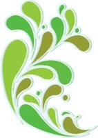 Floral ornaments in green color. vector