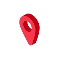 3D illustration of mappin icon in red color. vector