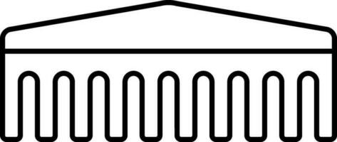Illustration of Comb Icon in thin Line Art. vector