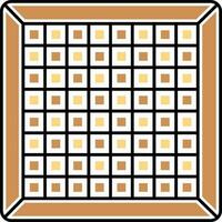 Brown And Yellow Chessboard In Flat Style. vector