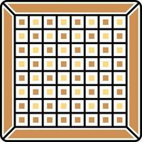 Brown And Yellow Chessboard In Flat Style. vector