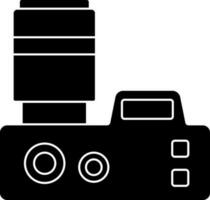 Illustration of Camera Icon In Black and White Color. vector