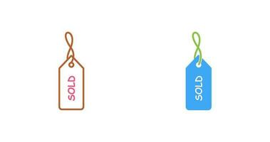 Unique Sold Tag Vector Icon