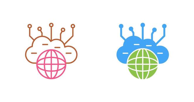 icono de vector de nube informática