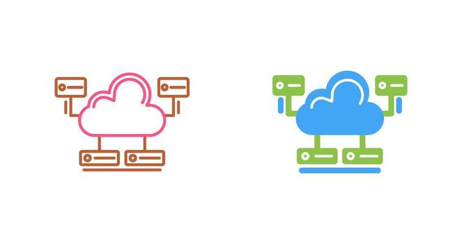 Cloud Database Vector Icon