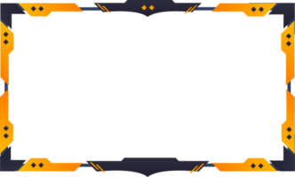 Creative live streaming overlay and screen panel design with yellow and dark colors. Gaming overlay and offline buttons for the broadcast screen. Futuristic live gaming frame overlay png. png