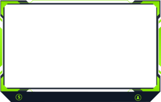 video Schermo e streaming telaio decorazione con verde e buio colori. moderno trasmissione schermo copertura png per vivere giocatori. futuristico gioco schermo interfaccia e Schermo confine png.