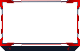 Digital live streaming overlay decoration with dark red color outlines. Streaming overlay and dark screen panel png for online gamers. Live gaming broadcast border element design png.