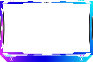 Online gaming overlay design with white and blue color shades. Streaming button decoration for gamers with an offline screen. Modern live stream overlay design element png. png