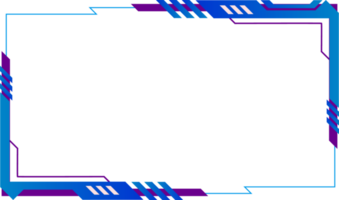 Simple gaming screen panel and overlay design with offline screen png. Live streaming overlay and broadcast border design with blue color. Online user interface png with abstract shapes.