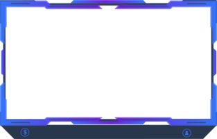 Online user interface design with dark blue color. Simple gaming screen panel and overlay design with offline screen png. Live streaming overlay and the broadcast border with abstract shapes. png