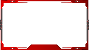 superposición de transmisión en vivo png con color rojo y oscuro. diseño de superposición de transmisión con botones para jugadores en línea. diseño de marcos sin conexión para jugadores. superposición de panel de pantalla de juego en vivo con botones de transmisión.