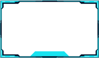 Online gaming screen panel design png with simple shapes. Live streaming overlay design for gamers. Live broadcasting overlay and screen interface decoration with dark and blue color.