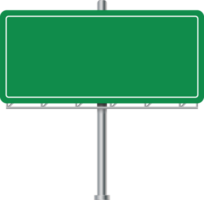 Green road sign and blank road billboard. Blank advertising billboard. Road sign. Direction sign design. png