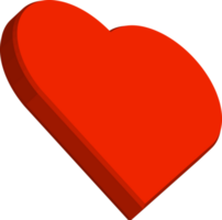 Red heart shape. Valentine's love shape. 3D style love shape design for couples. png