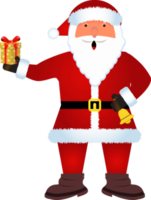 Santa claus Illustration mit ein klimpern Glocke und ein Geschenk. süß Santa claus Design. Weihnachten Santa claus Design png