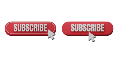 Subscribe button 3d illustration isolated. CTA or call to action buttons. Suitable for user interface design and promotion. png