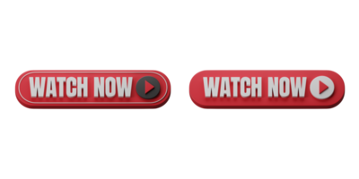 Watch now button 3d illustration isolated. CTA or call to action buttons. Suitable for user interface design and promotion. png