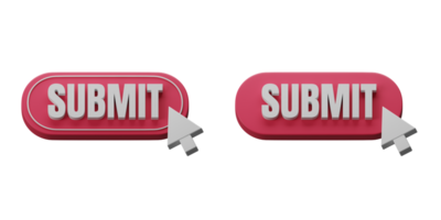 Submit button 3d illustration isolated. CTA or call to action buttons. Suitable for user interface design and promotion. png