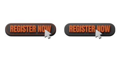 Register now button 3d illustration isolated. CTA or call to action buttons. Suitable for user interface design and promotion. png