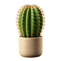 Green cactus.Succulents in ceramic pot. AI Generated png