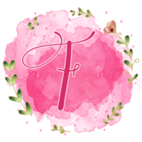 Pink watercolor alphabet set with floral and leaves round frame, includes font or letters and numbers. Beautiful elements for decorative purposes png