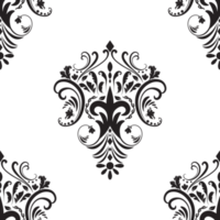 Damask motif pattern. Luxury wallpaper texture ornament decor. Baroque Textile, fabric, tiles. png