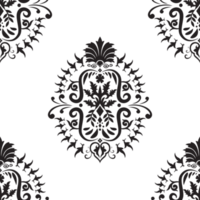 Damask pattern. Luxury wallpaper texture ornament decor. Baroque Textile, fabric, tiles. Isolated on Transparent background. png