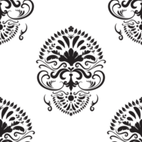 Damask pattern. Luxury wallpaper texture ornament decor. Baroque Textile, fabric, tiles. Isolated on Transparent background. png