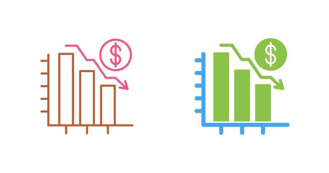 gráfico abajo vector icono