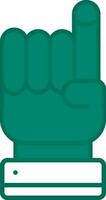 Green And White Index Finger Icon Or Symbol. vector