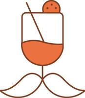 Mocktail Icon In Orange And White Color. vector