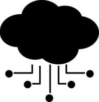 Isolated Cloud Computing Icon In Glyph Style. vector