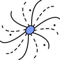 Flat Style Black Hole Icon In Black And Blue Color. vector