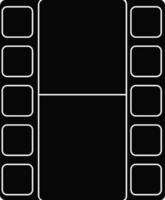 Black and white film strip in flat style. vector