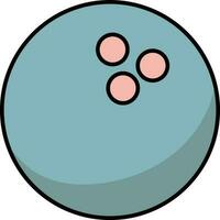 azul y rosado bolos pelota plano icono. vector