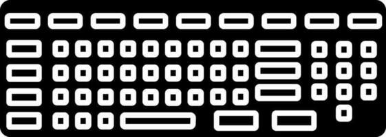 Isolated Black and White keyboard icon. vector