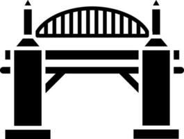Tower bridge icon in flat style. vector