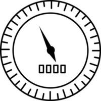 Linear Style Speedometer Icon. vector