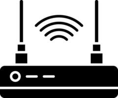 Wireless Router Icon In black and white Color. vector