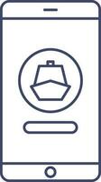 Cruise Booking App In Smartphone Icon. vector