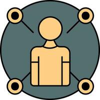 Group Discussion Icon In Orange And Gray Color. vector