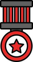 Isolated Star Medal Icon In Red And Grey Color. vector
