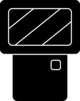 cámara Linterna icono en negro y blanco color. vector