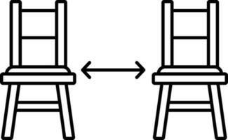 Seat Or Chair Distance Black Stroke Icon. vector