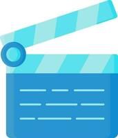 Clapperboard Icon In Blue Color. vector