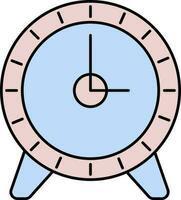 Illustration Of Clock Icon In Pink And Blue Color. vector