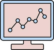 Isolated Computer Analysis Icon In Pink And Blue Color. vector
